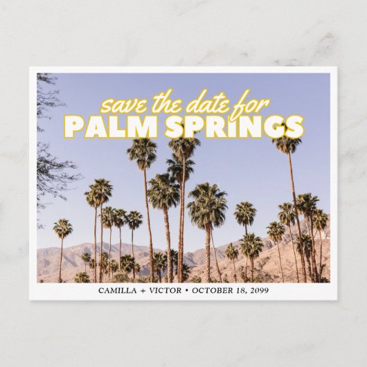 Palm Springs Wedding Save the Date Briefkaart (Voorkant)
