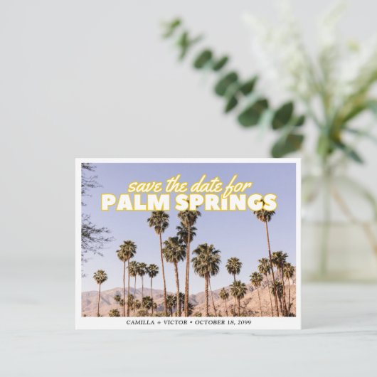 Palm Springs Wedding Save the Date Briefkaart (Staand voorkant)