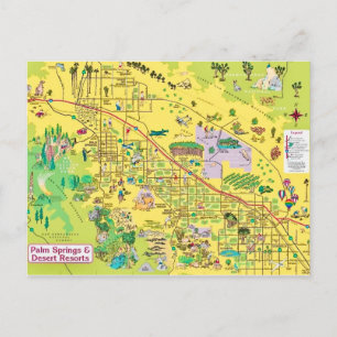 Palm Springs - Woestijn Resorts Ansichtkaart Briefkaart