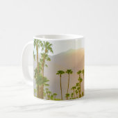 Palm Springs-zonsonderdag met bergen en palm tr Koffiemok (Voorkant links)