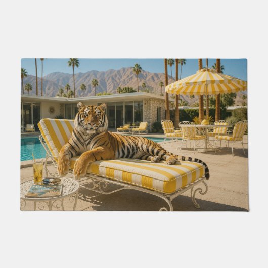 Palm Springs zwembad Tijger Deurmat (Voorkant)