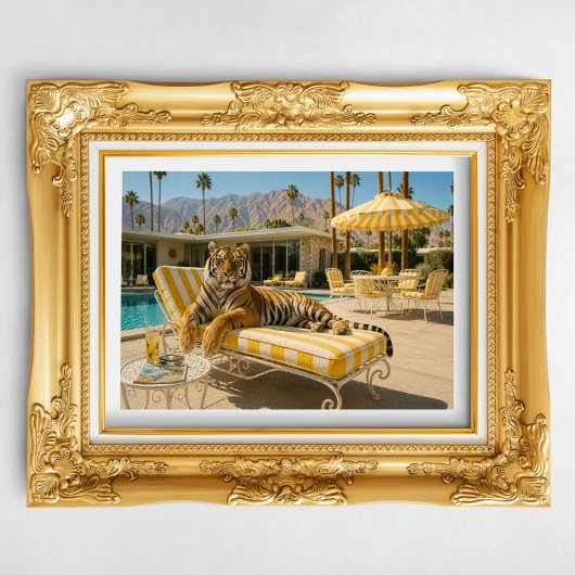 Palm Springs zwembad Tijger Perfect Poster
