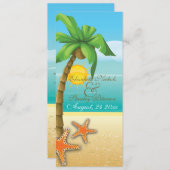 Palm & Starfish strand huwelijksceremonie programm Programmakaart (Voorkant / Achterkant)