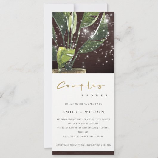 PALM STARRY MASON JAR LIGHTKOPPELS SHOWER KAART (Voorkant)