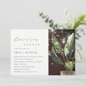 PALM STERRENNACHT MASON JAR COUPLES SHOWER INVITE BEDANKKAART (Staand voorkant)