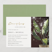 PALM STERRENNACHT MASON JAR COUPLES SHOWER INVITE BEDANKKAART (Voorkant / Achterkant)