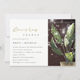 PALM STERRENNACHT MASON JAR COUPLES SHOWER INVITE BEDANKKAART