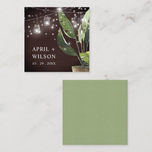 PALM STERRENNACHT MASON JAR WEDDING FAVOR LABELS (Voorkant / Achterkant)