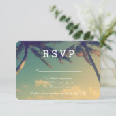 Palm strand bruiloft RSVP reactie kaarten voor ant (Staand voorkant)