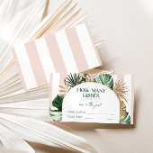 Palm strand roze streep hoeveel kisses bruids spel informatiekaartje