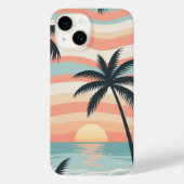 Palm Stripes – Tropical Calm Beach Phone Case (Achterkant)