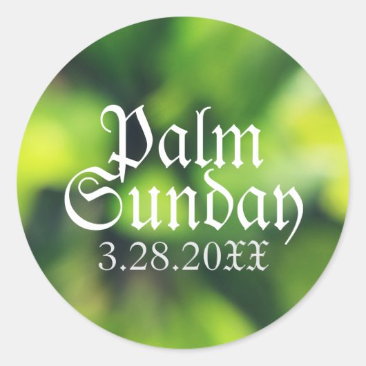 Palm Sunday in Green Ronde Sticker (Voorkant)