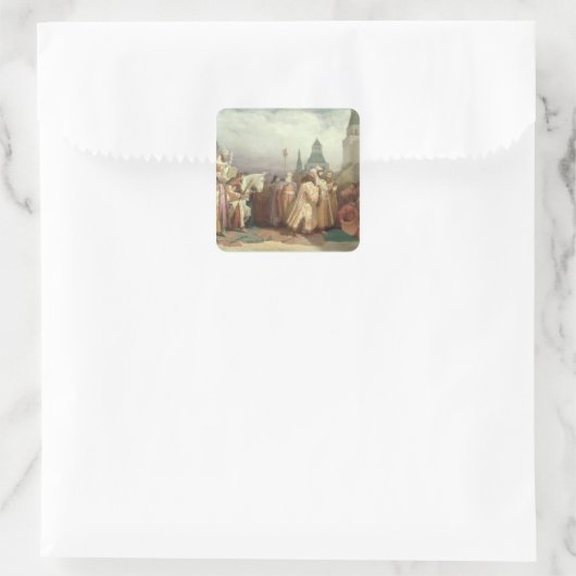 Palm Sunday Procession Vierkante Sticker (Tas)