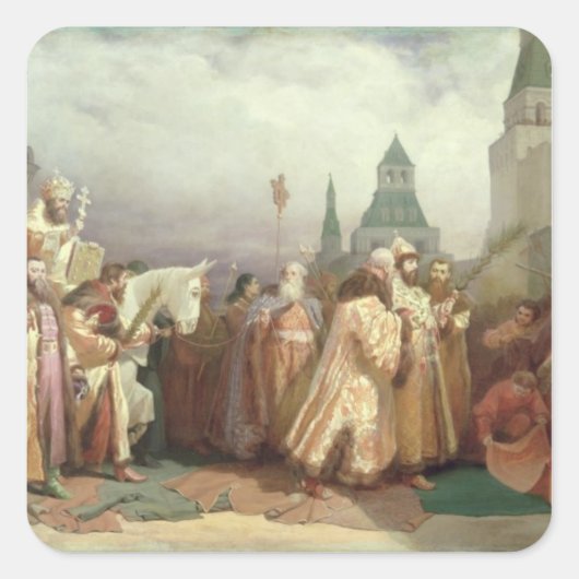 Palm Sunday Procession Vierkante Sticker (Voorkant)