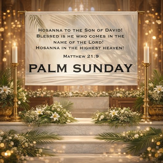 Palm Sunday Scripture with Soft Palm Shadows Spandoek