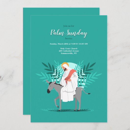 Palm Sunday Uitnodiging (Voorkant / Achterkant)