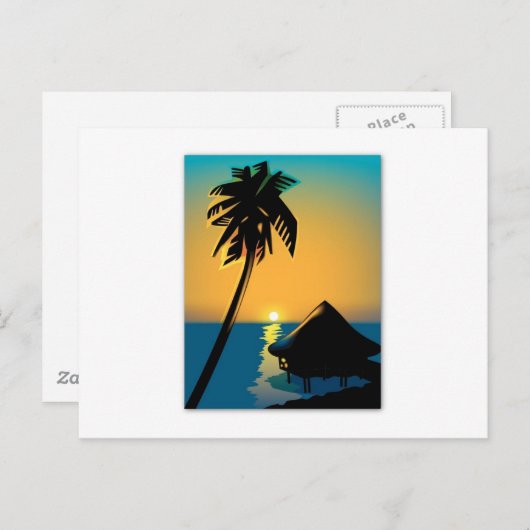 Palm Sunset Briefkaart (Voorkant / Achterkant)