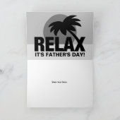Palm sunset Fathers day card voor vader of stiefva Kaart (Binnen)