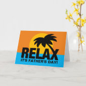 Palm sunset Fathers day card voor vader of stiefva Kaart (Gele Bloem)