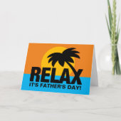 Palm sunset Fathers day card voor vader of stiefva Kaart (Voorkant)