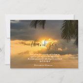 Palm Sunset Fotoviering van het Leven Bedankkaart (Voorkant)