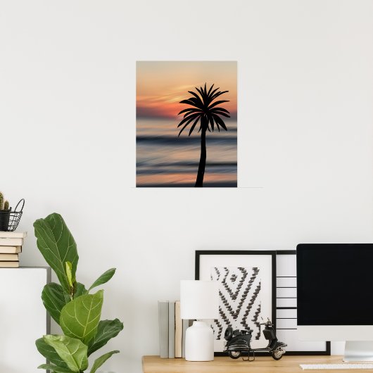 Palm Sunset Poster (Thuiskantoor)