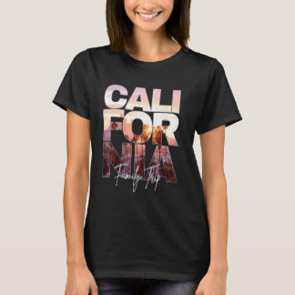 Palm Sunset Reflectie Californië Grappige Familiet T-shirt
