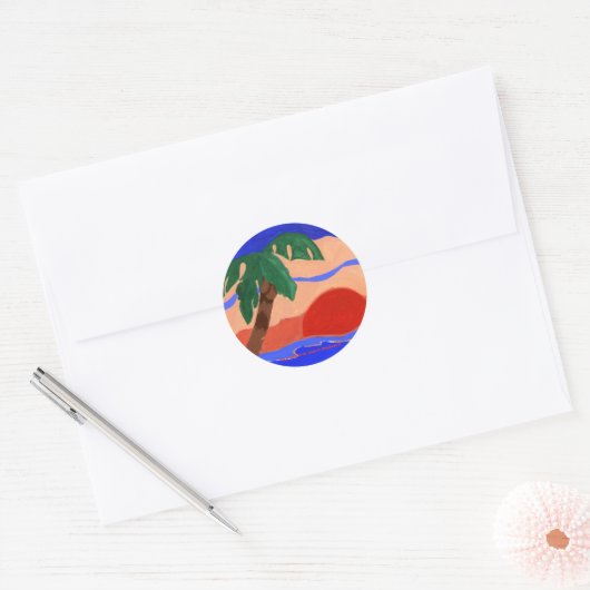 Palm Sunset Sticker (Envelop)