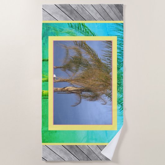 Palm Tredes Dekborden Beach Towel Strandlaken (Voorkant)