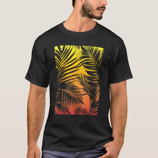 Palm Tree 7 Cool Tropical Beach Palm Leaves Zomer T-shirt (Voorkant)