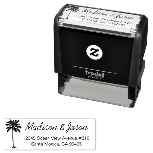 Palm Tree adres stempel, zelf inkt stempel (In situ)
