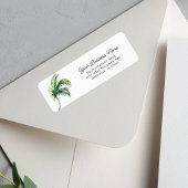 Palm Tree-adres voor kerstmis Etiket