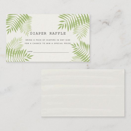Palm Tree Aloha Baby shower Luier Raffle Ticket Informatiekaartje (Voorkant / Achterkant)