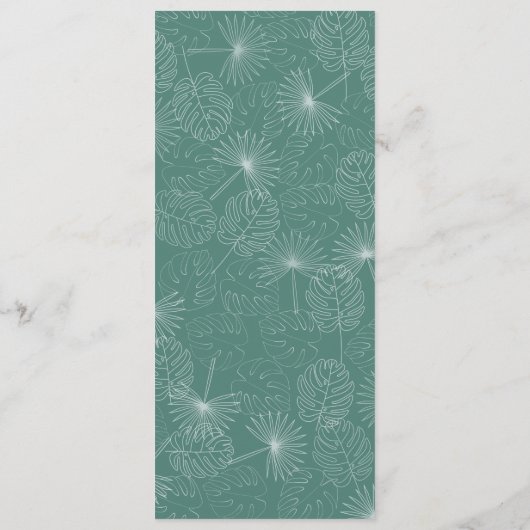 Palm Tree Aqua Beach Wedding Menu (Achterkant)