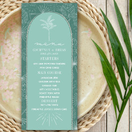 Palm Tree Aqua Beach Wedding Menu