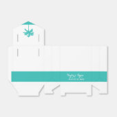 Palm Tree Aqua Bruiloft Favor Box Bedankdoosjes (Uitgevouwen)