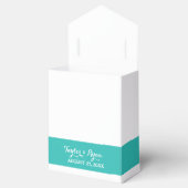 Palm Tree Aqua Bruiloft Favor Box Bedankdoosjes (Geopend)
