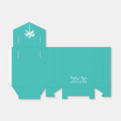 Palm Tree Aqua Bruiloft Favor Box Bedankdoosjes (Uitgevouwen)
