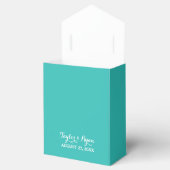 Palm Tree Aqua Bruiloft Favor Box Bedankdoosjes (Geopend)
