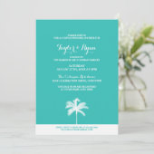 Palm Tree Aqua Couples Wedding Shower Kaart (Staand voorkant)