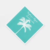 Palm Tree Aqua Trouwpapier Servetten (Hoek)