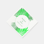 Palm Tree Art Green Leaves Elegant Wedding Servet (Hoek)