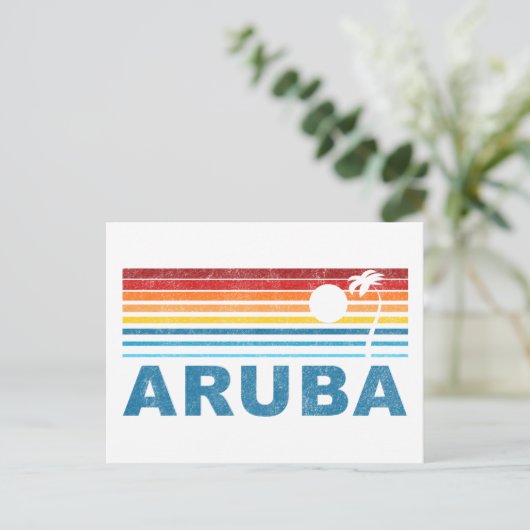 Palm Tree Aruba Briefkaart (Staand voorkant)