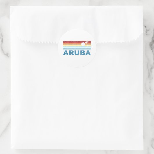 Palm Tree Aruba Ronde Sticker (Tas)