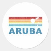 Palm Tree Aruba Ronde Sticker (Voorkant)