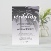 Palm Tree Ash Paars Beach Weddenschap Kaart (Staand voorkant)