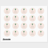 Palm Tree Bachelorette Party Blush Favor Ronde Sticker (Vel)