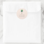 Palm Tree Bachelorette Party Blush Favor Ronde Sticker (Tas)