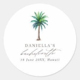 Palm Tree Bachelorette Party Favor Ronde Sticker