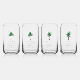 Palm Tree Bachelorette Weekend Gepersonaliseerde N Blikvorm Glas